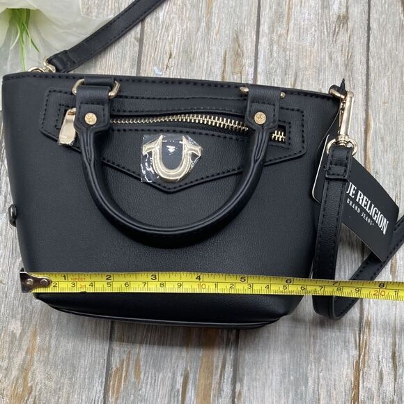 Women’s True Religion Small Black Crossbody Shoulder Bag Handbag Purse - Picture 13 of 14